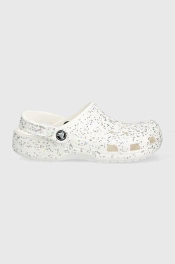 Detské šľapky Crocs CLASSIC STARRY GLITTER strieborná farba