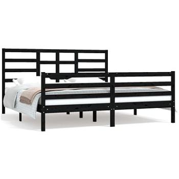 Rám postele čierny masívne drevo 180 × 200 cm Super King, 3105879