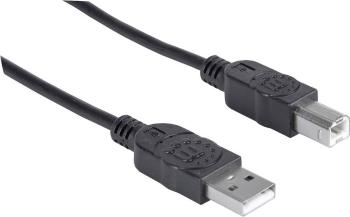 Manhattan #####USB-Kabel USB 2.0 #####USB-A Stecker, #####USB-B Stecker 5.00 m čierna