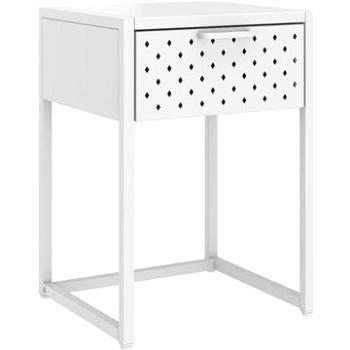 SHUMEE Nočný stolík biely 38 × 35 × 54 cm oceľ, 335887