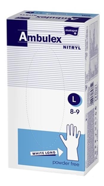 Ambulex - nitrylové rukavice biele, veľkosť L, 100 ks