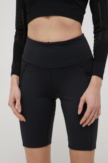 Športové krátke nohavice Columbia Windgates dámske, čierna farba, jednofarebné, vysoký pás