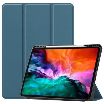 LEATHER Zaklápací obal Apple iPad Pro 12.9 2021 tmavozelený