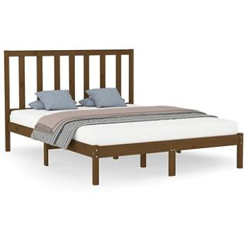 Rám postele medovo hnedý masívne drevo 140 × 200 cm, 3106771