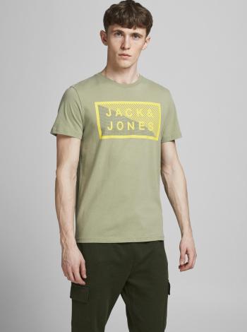 Svetlozelené tričko s potlačou Jack & Jones Shawn