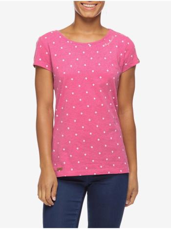 Tmavoružové dámske bodkované tričko Ragwear Mint Dots
