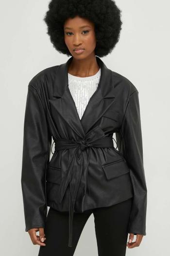 Sako Answear Lab X limitovaná kolekcia SISTERHOOD čierna farba, oversize, jednofarebné