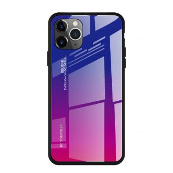 MG Gradient Glass plastové púzdro na iPhone 11 Pro Max, ružové-fialové