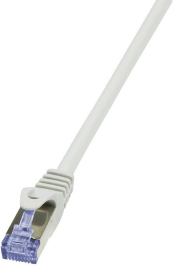 LogiLink CQ4032S RJ45 sieťové káble, prepojovacie káble  S/FTP 1.00 m sivá pozlátené kontakty, samozhášavý, s ochranou 1