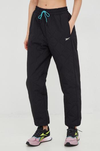 Športové nohavice Reebok Thermowarm + Graphene dámske, čierna farba, jednofarebné