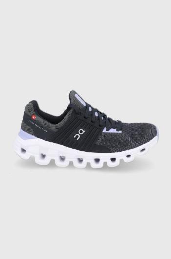 Topánky On-running čierna farba, na plochom podpätku