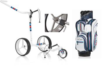 Jucad Carbon 3-Wheel Deluxe SET White Manuálny golfový vozík