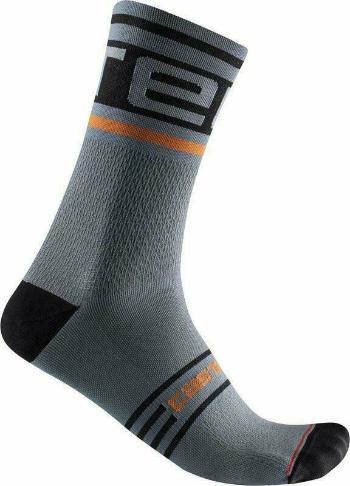 Castelli Prologo 15 Sock Steel Blue/Pop Orange-Black L/XL