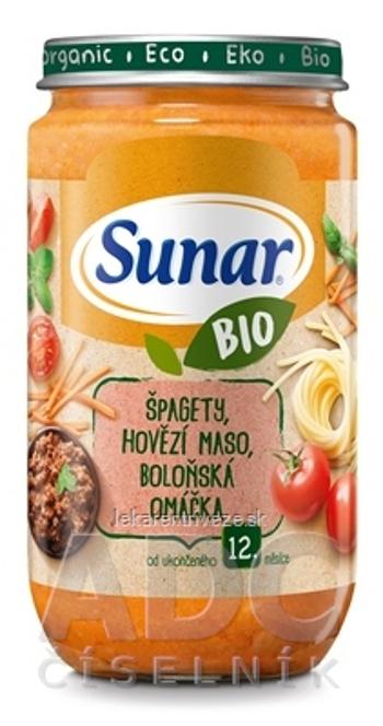 Sunar BIO príkrm ŠPAGETY, Hovädzie MÄSO, BOLONSKE (od ukonč. 12. mesiaca) 1x235 g