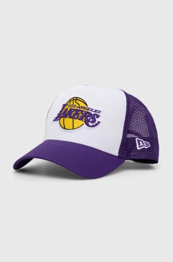 Šiltovka New Era biela farba, s nášivkou, LOS ANGELES LAKERS