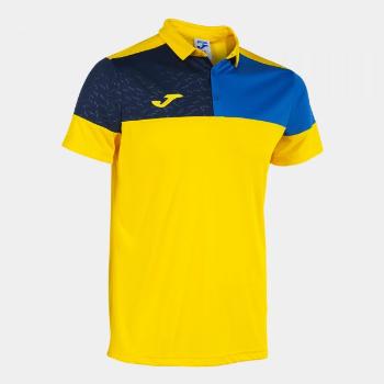 CREW V SHORT SLEEVE POLO YELLOW ROYAL NAVY XS