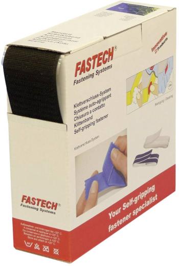 FASTECH® B50-SKL01999910 pásik so suchým zipsom zalepenie hotmelt háčiková časť (d x š) 10000 mm x 50 mm čierna 10 m