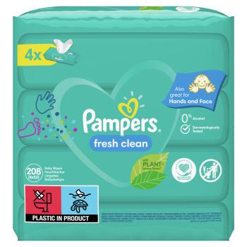 Pampers Wipes Fresh clean Vlhčené utierky, 4 x 52 ks