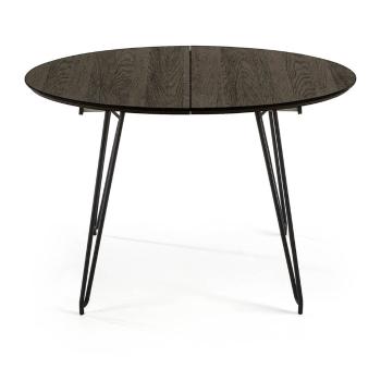 Čierny rozkladací jedálenský stôl Kave Home Norfort, ⌀ 120 cm