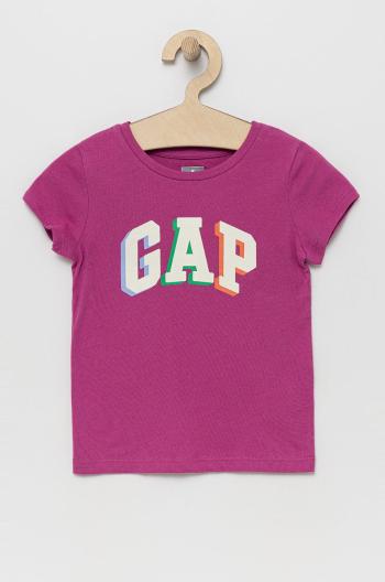 Detské bavlnené tričko GAP ružová farba,