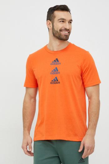 Tréningové tričko adidas Performance Design to Move oranžová farba, s potlačou