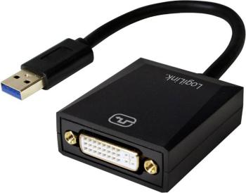 LogiLink UA0232 USB / DVI adaptér [1x USB 3.0 zástrčka A - 1x DVI zásuvka 24+5-pólová] čierna  10.00 cm