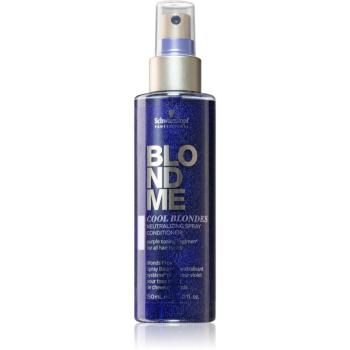 Schwarzkopf Professional Blondme Cool Blondes bezoplachový kondicionér v spreji neutralizujúci žlté tóny 150 ml