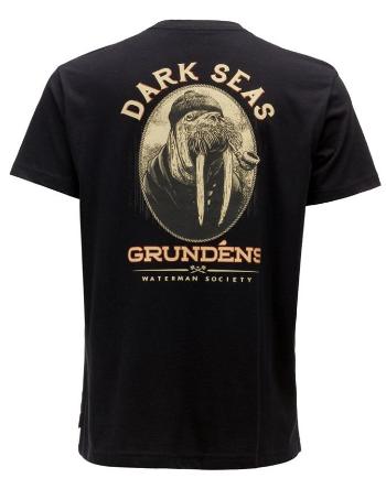 Grundéns tričko dark seas x grundens seaworthy ss t-shirt black - m