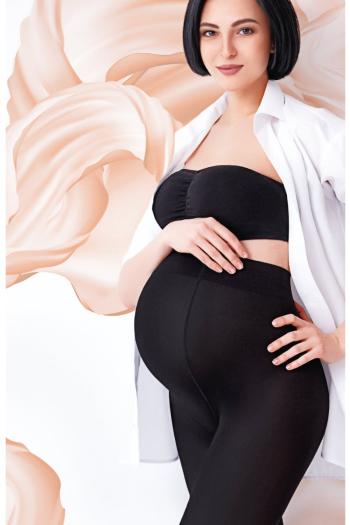 Čierne tehotenské pančuchy Mama Cotton 200DEN