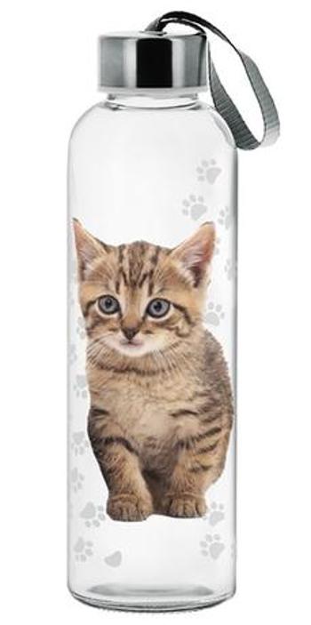 CERVE Sklenená fľaša s viečkom CERVE 500ml mačka