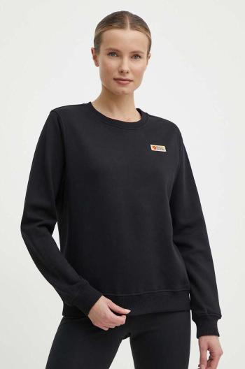 Bavlnená mikina Fjallraven Vardag Sweater dámska, čierna farba, jednofarebná, F87075