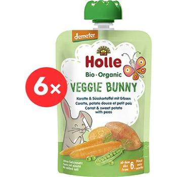 HOLLE Veggie Bunny BIO pyré mrkva bataty a hrášok 6× 100 g (7640161877078)