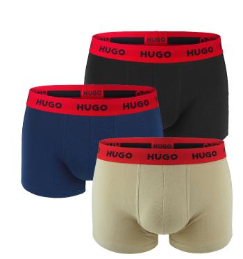 HUGO - boxerky 3PACK cotton stretch modern dark & beige color combo - limitovaná fashion edícia (HUGO BOSS)-L (90-98 cm)