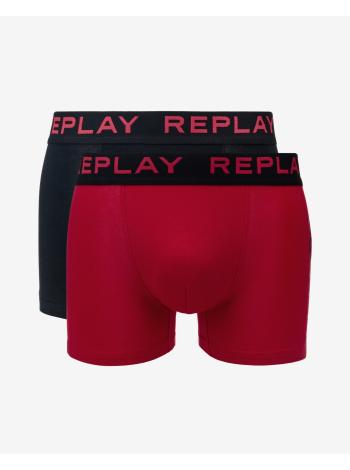 Boxerky pre mužov Replay - čierna, červená