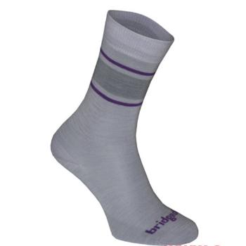 Ponožky Bridgedale Everyday Sock / Liner Merino Endurance Boot Women's lt.grey/purple/065 S (3-4 UK)