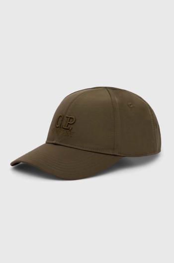 Šiltovka C.P. Company Chrome-R Logo Cap zelená farba, s nášivkou, 16CMAC147A005904A