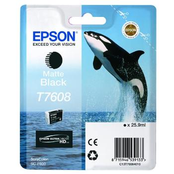 EPSON T7608 (C13T76084010) - originálna cartridge, matne čierna, 25,9ml
