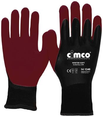Cimco Winter Soft dunkelrot/schwarz 141243 vinyl pracovné rukavice Veľkosť rukavíc: 11, XXL EN 388  1 pár