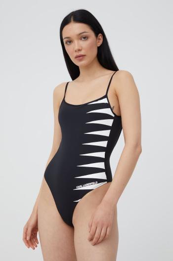 Jednodielne plavky Karl Lagerfeld čierna farba, mäkké košíky