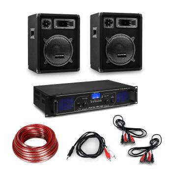 Electronic-Star HiFi zosilňovač & sada reproduktorov, zosilňovač 2 x 350 W, 2 x reproduktor, 15", 400 W RMS