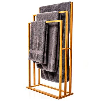 Blumfeldt Vešiak uteráky, 3 tyčky uteráky, 55 x 100 x 24 cm, schodíkový dizajn, bambus