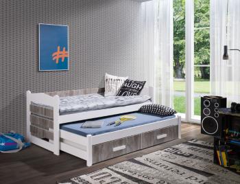 ArtBed Detská posteľ  s prístelkou TIAGO Prevedenie: Morenie - Farba