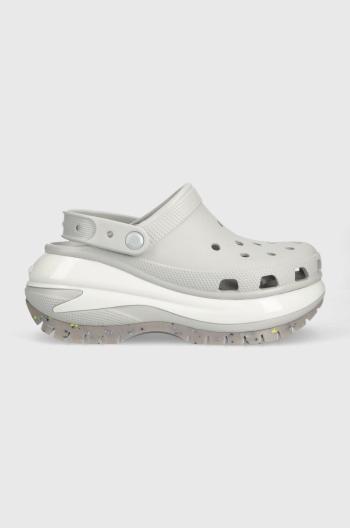 Šľapky Crocs Classic Mega Crush Clog dámske, šedá farba, na platforme, 207988