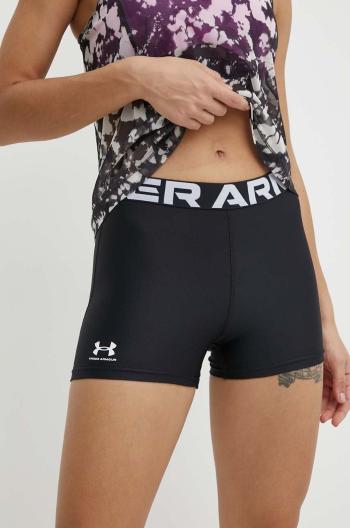 Tréningové šortky Under Armour Authentics čierna farba, s potlačou, stredne vysoký pás