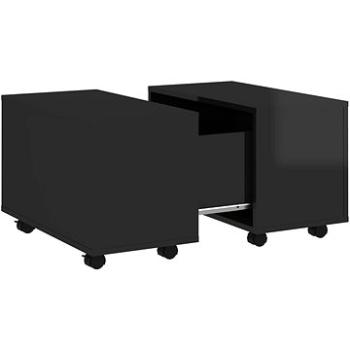 SHUMEE Konferenčný stolík čierny vysoký lesk 60 × 60 × 38 cm drevotrieska, 806865