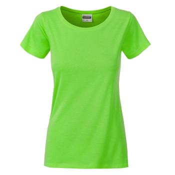 James & Nicholson Klasické dámske tričko z biobavlny 8007 - Limetkovo zelená | XS