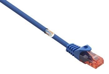 Basetech BT-2270715 RJ45 sieťové káble, prepojovacie káble CAT 6 U/UTP 15.00 cm modrá s ochranou, bez halogénov 1 ks