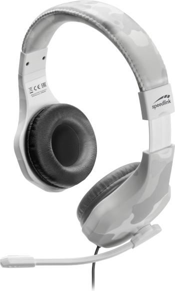 SpeedLink RAIDOR herný headset jack 3,5 mm káblový cez uši maskáčová, biela stereo