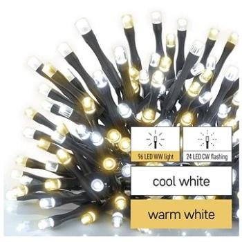 EMOS LED vianočná reťaz blikajúca, 12 m, vonkajšia aj vnútorná, teplá/studená biela, časovač (D4AN02)