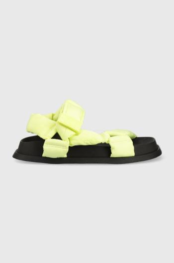 Sandále Tommy Jeans NEW SANDAL WMNS dámske, žltá farba, EN0EN02135